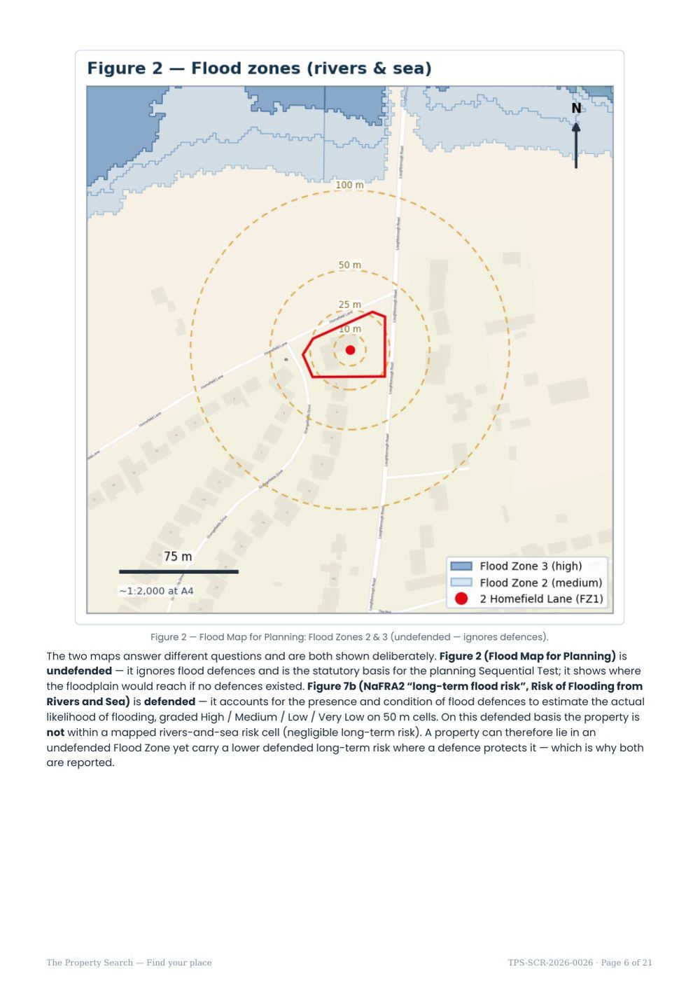 Sample flood zones map page