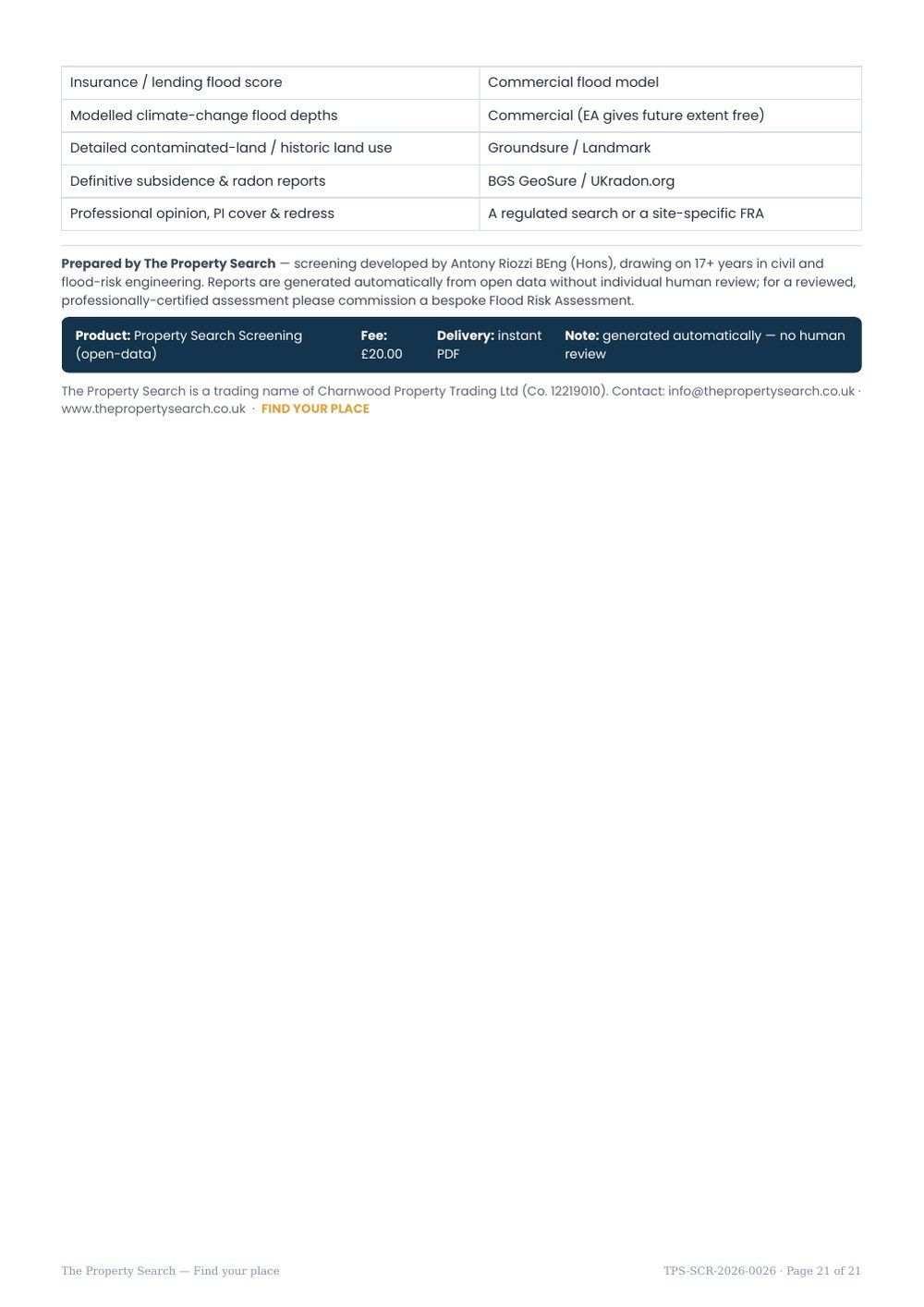 Sample report page 21: What a full commercial search adds
